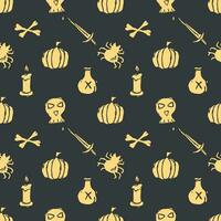 Seamless Halloween pattern. Doodle Halloween background vector