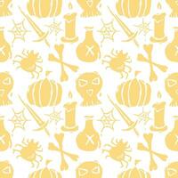 Seamless Halloween pattern. Doodle Halloween background vector