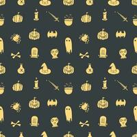 Seamless Halloween pattern. Doodle Halloween background vector