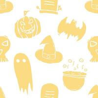 Seamless Halloween pattern. Doodle Halloween background vector