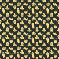 Seamless Halloween pattern. Doodle Halloween background vector