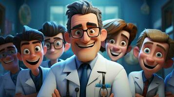 Team of medical workers doctors smiling in hospital, medicine and healthcare concept photo