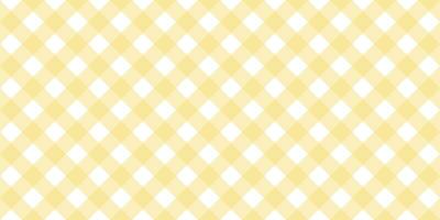 Gingham diagonal seamless pattern in yellow pastel color. Vichy plaid design for Easter holiday textile decorative. Vector checkered pattern for fabric - picnic blanket, tablecloth, dress, napkin.