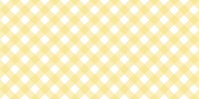 Gingham diagonal seamless pattern in yellow pastel color. Vichy plaid design for Easter holiday textile decorative. Vector checkered pattern for fabric - picnic blanket, tablecloth, dress, napkin.