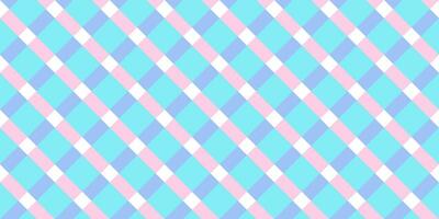 Vichy diagonal seamless pattern in pastel colors for pink doll. Gingham design Birthday, Easter holiday textile decorative. Vector check plaid patterns fabric - picnic blanket, tablecloth, dress.