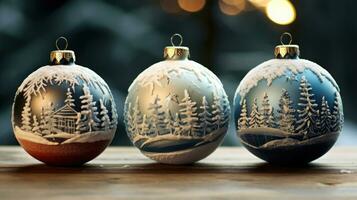 Exquisite Christmas Balls and Baubles for a Festive Season, AI Generated photo