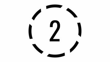 5 Sekunden Countdown Timer mit rotierend Ernte Kreis Animation im Weiß Hintergrund. video