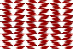 Fabric ikat red pattern art. Ethnic ikat seamless pattern in tribal. American and Mexican style. vector