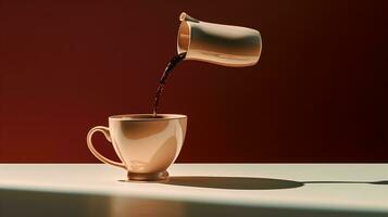 Photo of a drop of coffee falls from the coffee pot into the coffee