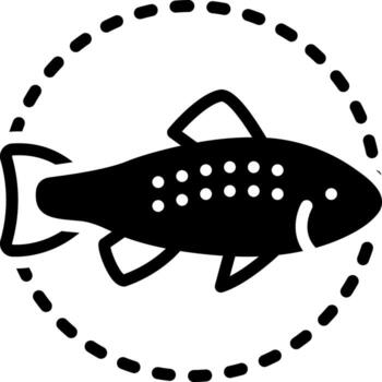 sólido icono para trucha vector
