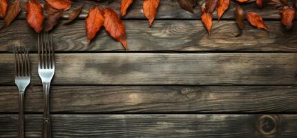 Wooden rustic table photo