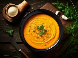 Carrot pumpkin autumn soup photo
