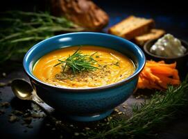 Carrot pumpkin autumn soup photo