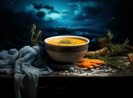 Carrot pumpkin autumn soup photo