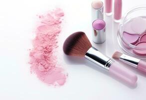 Pink makeup cosmetic background photo