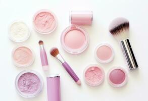 Pink makeup cosmetic background photo