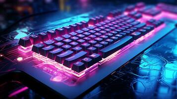 Close-up photo of keyboard for gamer