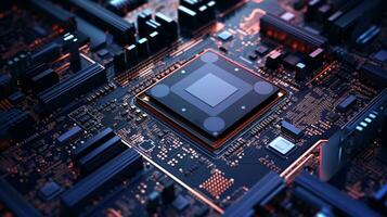 Close up computer processor background photo