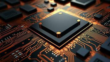 Close up computer processor background photo
