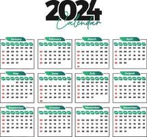 2024 calendario editable modelo gratis vector