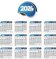 2024 new year calendar vector