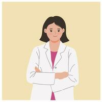 Portrait young doctor woman with formal clothes vector