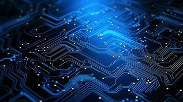 Circuit programming in blue background photo