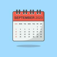 Calendar Cartoon Vector Illustration. September