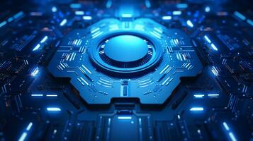 3D blue Abstract Modern Technology Background photo