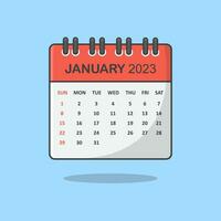 Calendar Cartoon Vector Illustration. January