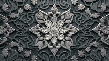 Traditional Arabic pattern in gray tone photo
