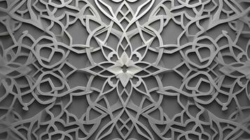 Traditional Arabic pattern in gray tone photo