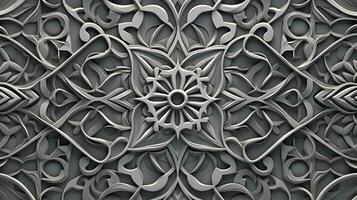 Traditional Arabic pattern in gray tone photo