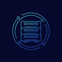 cryptocurrency miner icon, linear design vector