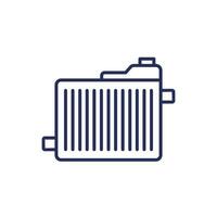 car radiator icon, line vector