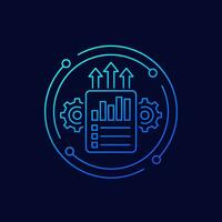 increase productivity icon, linear design vector
