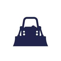 Crawler dozer icon, front view vector