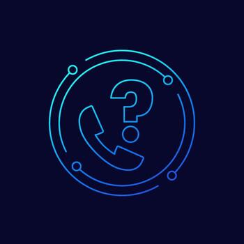 support phone call line icon for web and apps vector