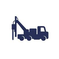 drill truck icon on white vector