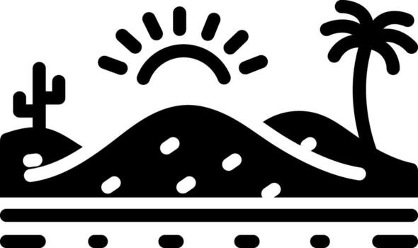 solid icon for desert vector