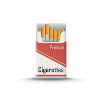 Packet of cigarettes icon in flat style. Smoking vector illustration on isolated background. Tobacco box sign business concept.