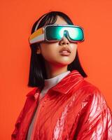 asian female fashion model with sunglasses ai generated photo