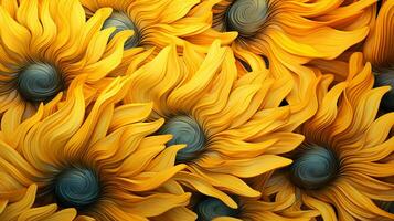 Photo sunflowers  background