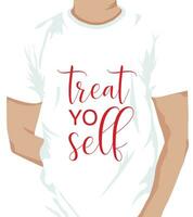 Treat Yo Self Halloween T-shirt and new simple Text Halloween T-shirt design vector