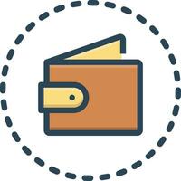 color icon for wallet vector