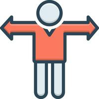 color icon for contrary vector