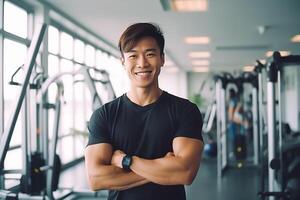 gym boy, exercise in gym photo