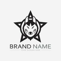 perro logo y icono animal vector ilustración diseño gráfico