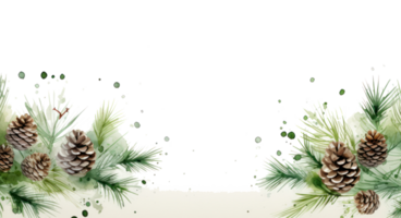 Watercolor wreath with snowflakes png