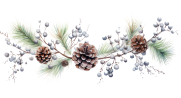 aquarelle couronne avec flocons de neige png